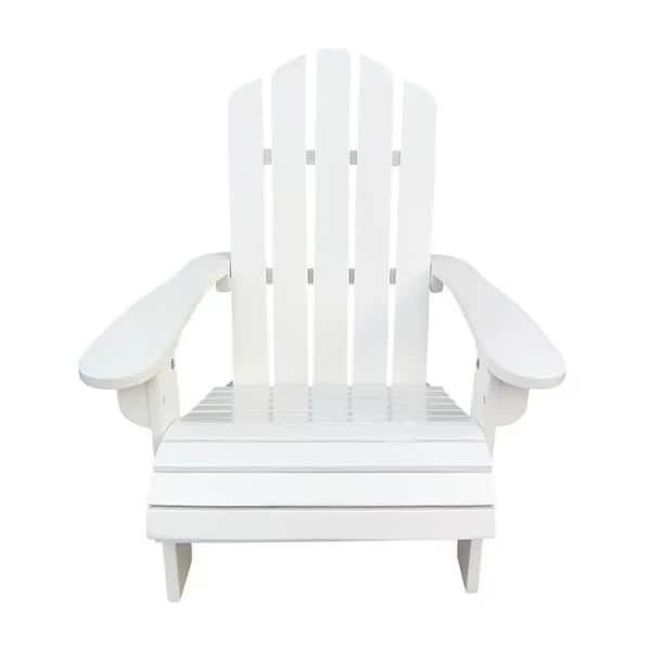 Classic White Folding Wooden Adirondack Chairs (1 Pack), Patio Furniture Type