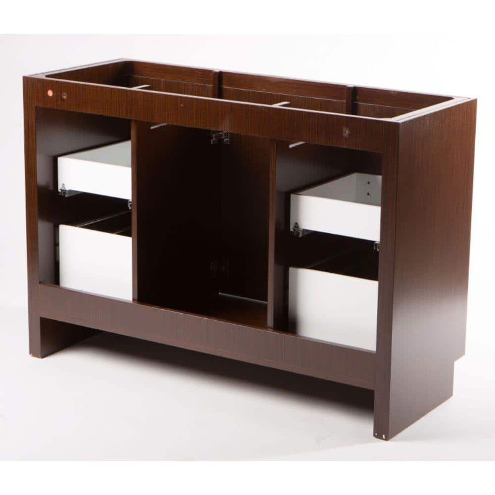 Wenge 48'' Single Freestanding Bathroom Vanity with Ceramic Top