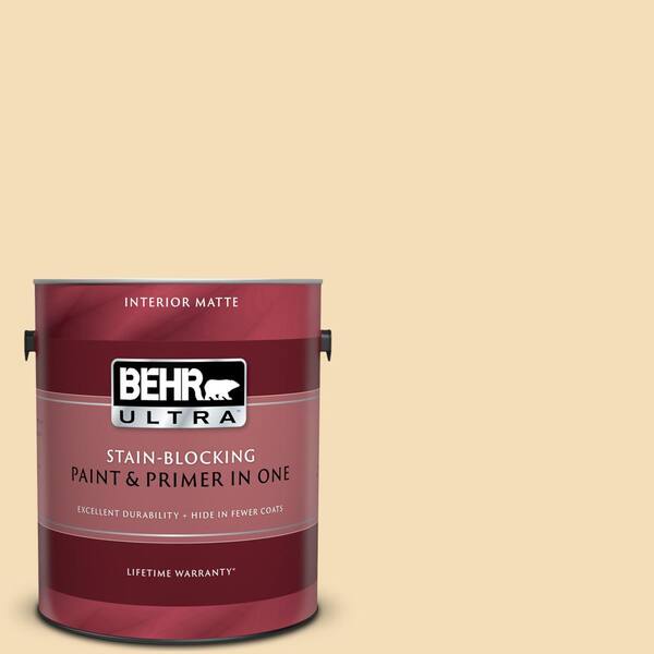 BEHR ULTRA 1 gal. #UL160-9 Calla Matte Interior Paint and Primer in One