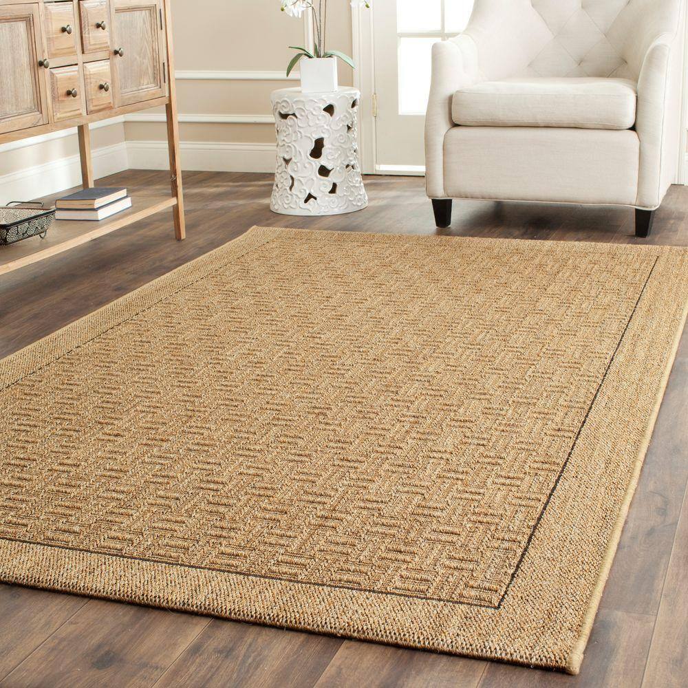 Natural Sisal Geometric Hand-Knotted 4' x 6' Area Rug