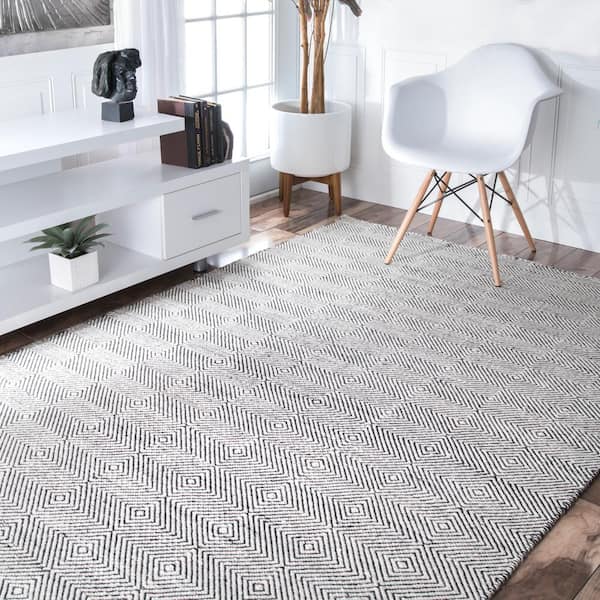 Agoja Contemporary Diamonds Ivory 6 ft. x 9 ft. Area Rug