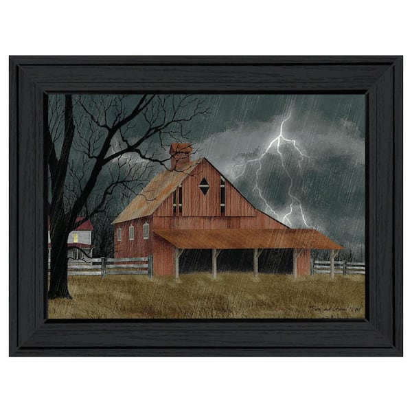 HomeRoots Charlie Dark and Stormy Night 1-Piece Framed Wall Art 15 in. x 19 in.