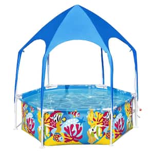 6 ft. x 6 ft. Round 20 in. Kiddie Pool with Shaded Canopy