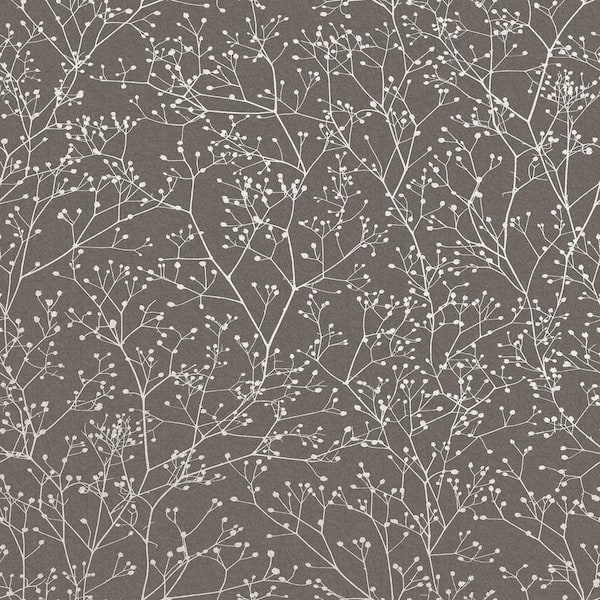 Graham & Brown Clarissa Hulse Gypsophila Mocha and Silver Removable Wallpaper