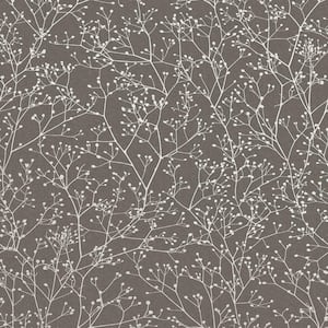 Clarissa Hulse Gypsophila Mocha and Silver Grey Removable Wallpaper Sample