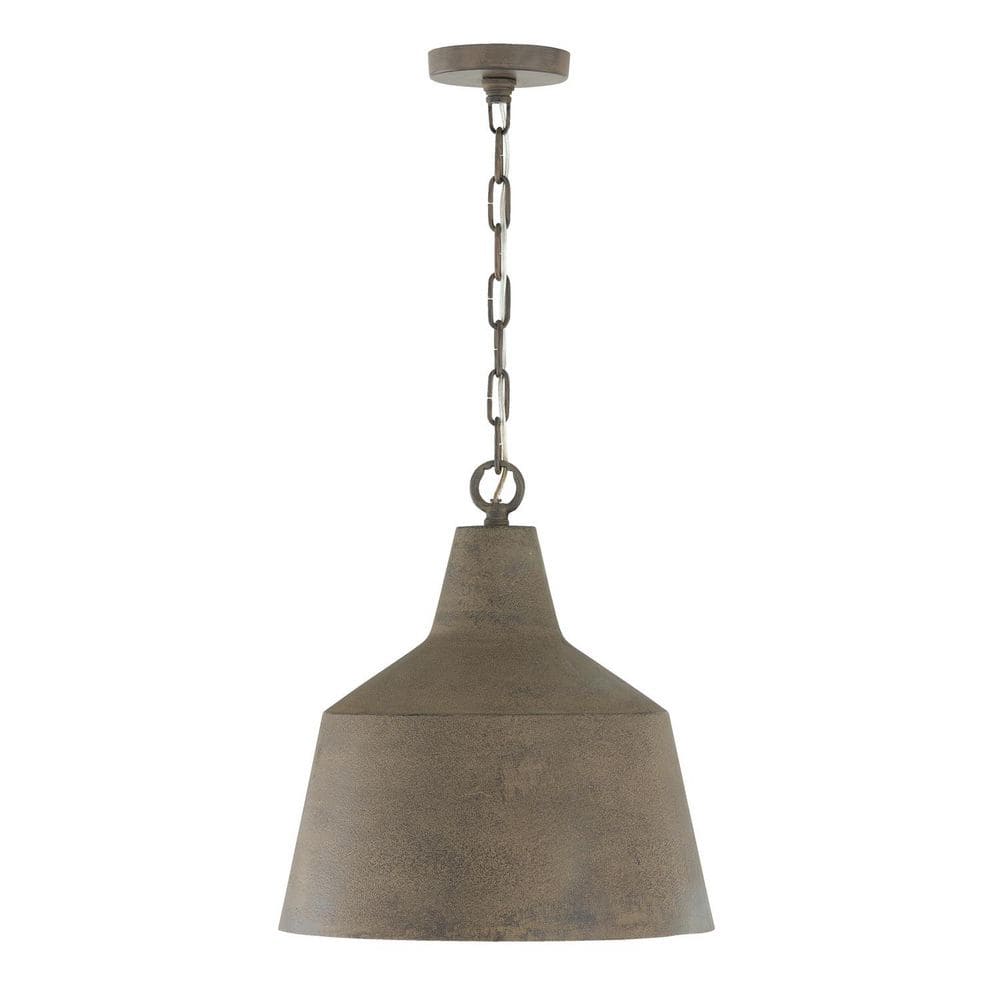 Quarry 15.50 in. W x 17 in. H Quarry 1-Light Tapered Metal Pendant in Clay price history on PriceWatchPro