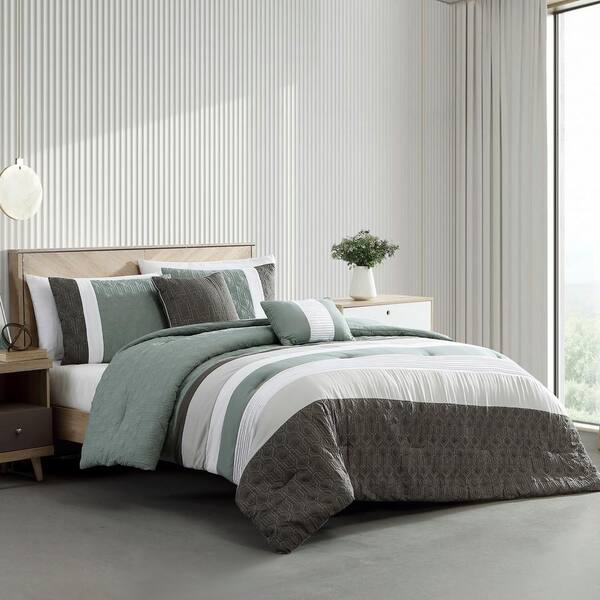 Modern Threads 5-Piece Devon King Microfiber Quilted Comforter Set