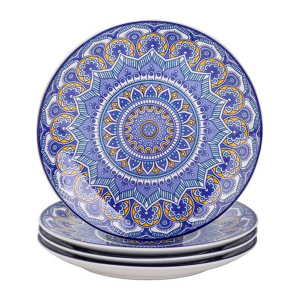 NEW! 4 porcelain plates Multicoloured 38 x 15 CM Stone Effect dish 