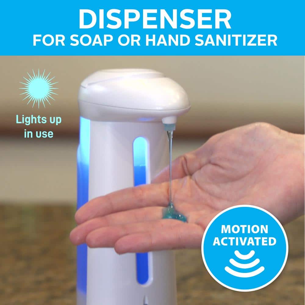 Automatic White and Silver Touch-Free Soap Dispenser