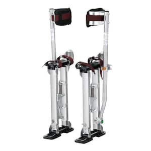 Adjustable Drywall Stilts, 18 in. to 30 in. Aluminum Tool Stilts with Protective Knee Pads, Non-Slip Work Stilts, Silver