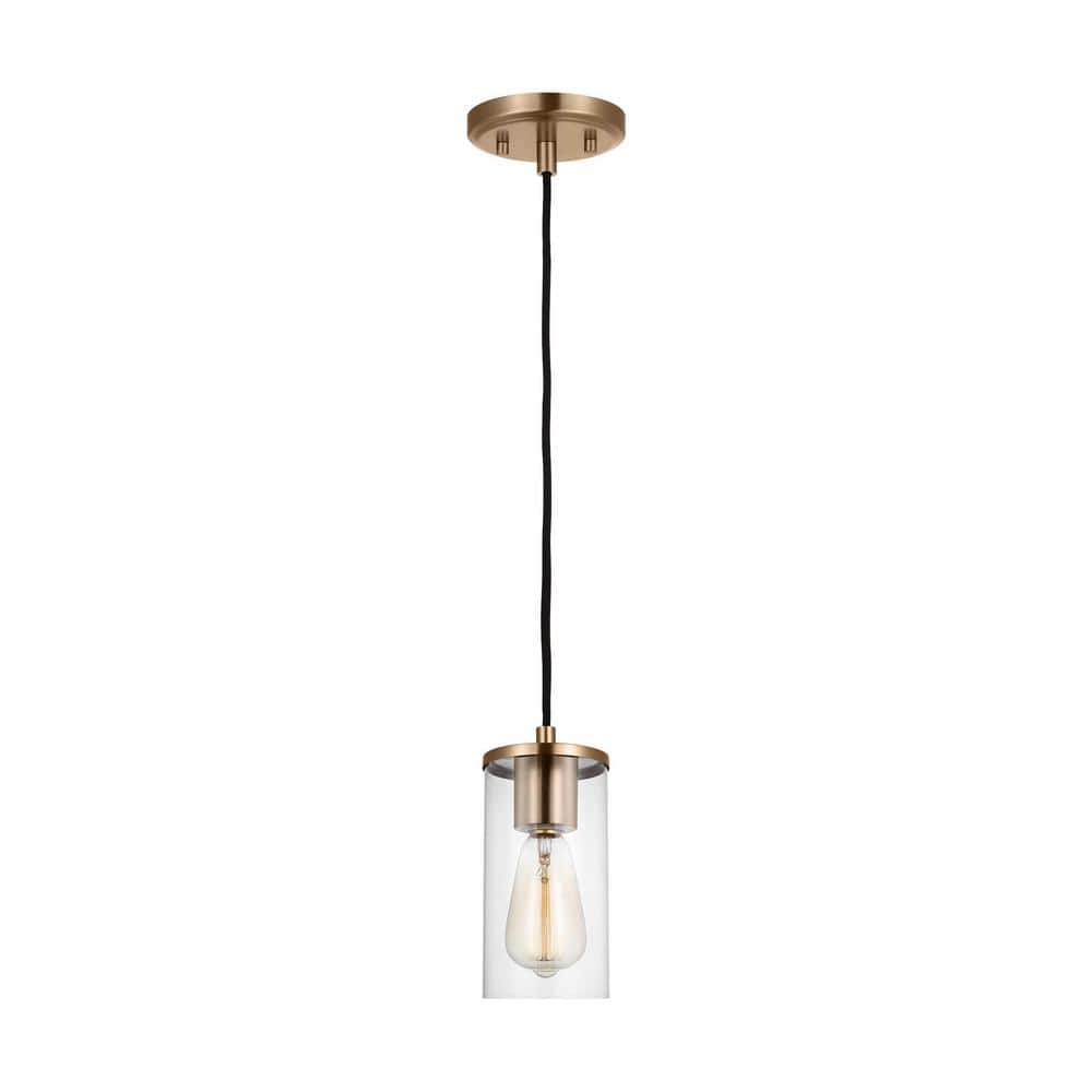 Zire Mini 4" Satin Brass Indoor/Outdoor Pendant Light