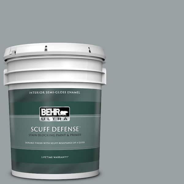 BEHR ULTRA 5 gal. Home Decorators Collection #HDC-SM16-02 River Rock Grey Extra Durable Semi-Gloss Enamel Interior Paint & Primer