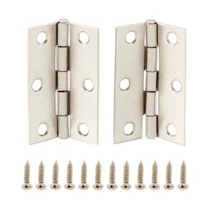 2-1/2 in. Satin Nickel Non-Removable Pin Narrow Utility Hinge (2-Pack)