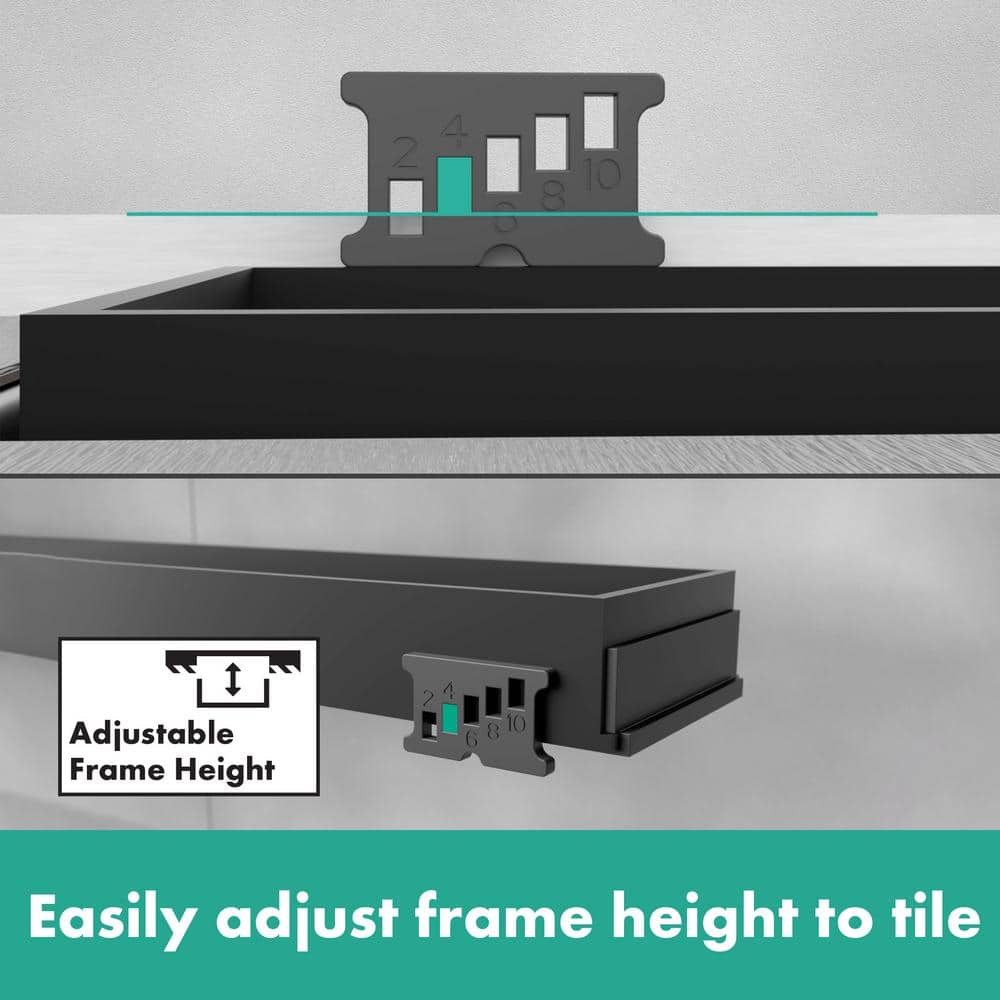 Brushed Stainless Steel Linear Shower Drain with Adjustable Frame