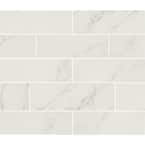 Kalypso Monet 4 in. x 12 in. Glossy Ceramic White Subway Wall Tile (10.76 sq. ft./Case)