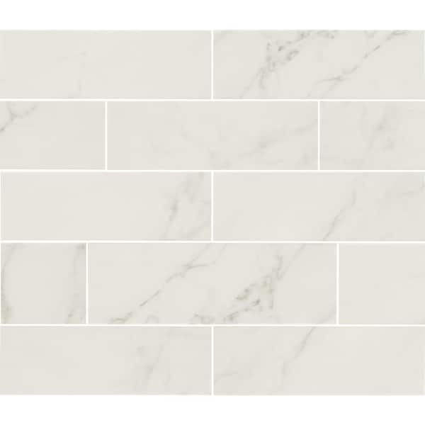 MSI Kalypso Monet 4 in. x 12 in. Glossy Ceramic White Subway Wall Tile (10.76 sq. ft./Case)