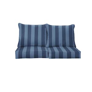 27 in. x 23 in. x 28 in. Deep Seating Indoor/Outdoor Loveseat Pillow and Cushion Set in Preview Capri