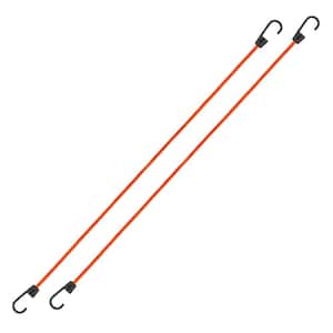 36 in. Standard Orange Bungee Cord with Hooks - 2 pack