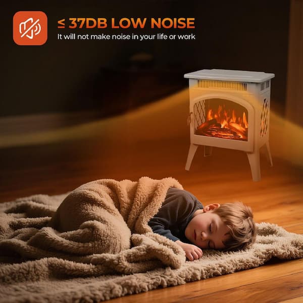 16 Freestanding Classic Electric Fireplace in Black