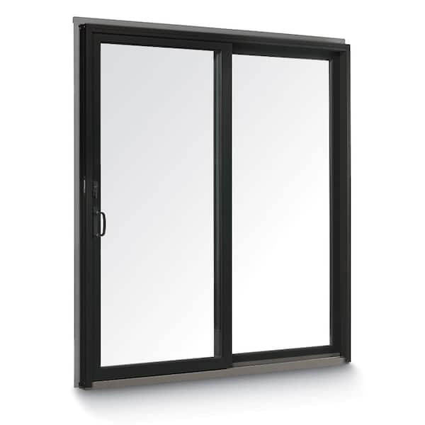 70-1/2 in. x 79-1/2 in. 200 Series Black Right-Hand Vinyl-Clad Wood Gliding Patio Door w/Black Int & White Hardware