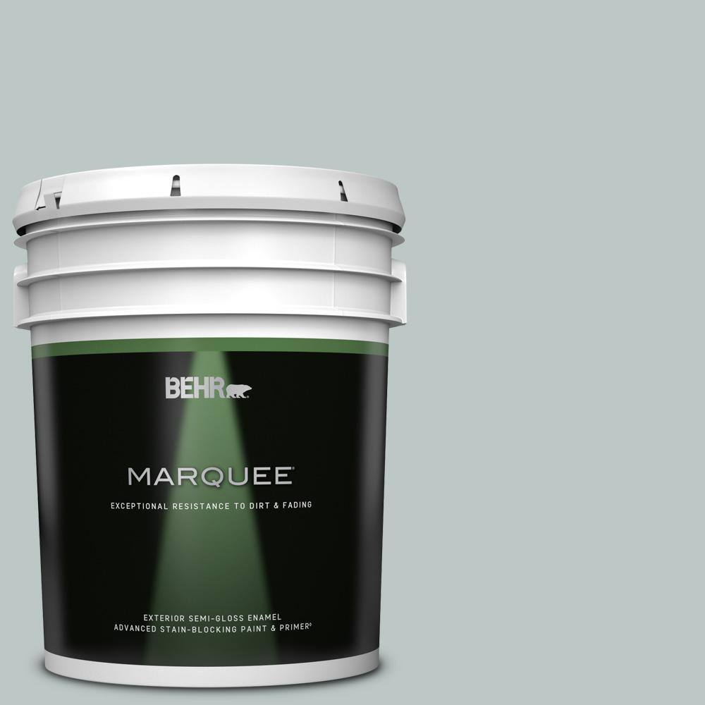 5 gal. #PPU12-10 Misty Morn Semi-Gloss Enamel Exterior Paint & Primer