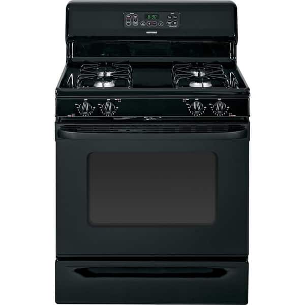 Hotpoint 4.8 cu. ft. Gas Range with Self-Cleaning Oven in Black