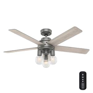 Hardwick 52 in. Integrated LED Indoor/Outdoor Matte Silver Ceiling Fan with Remote Control
