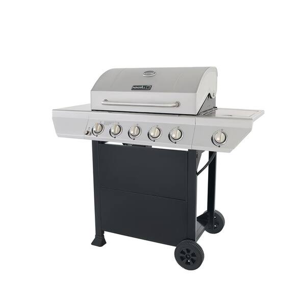 Nexgrill 5-Burner Propane Gas Grill in Stainless Steel with Side Burner and  Black Panel 720-0888N