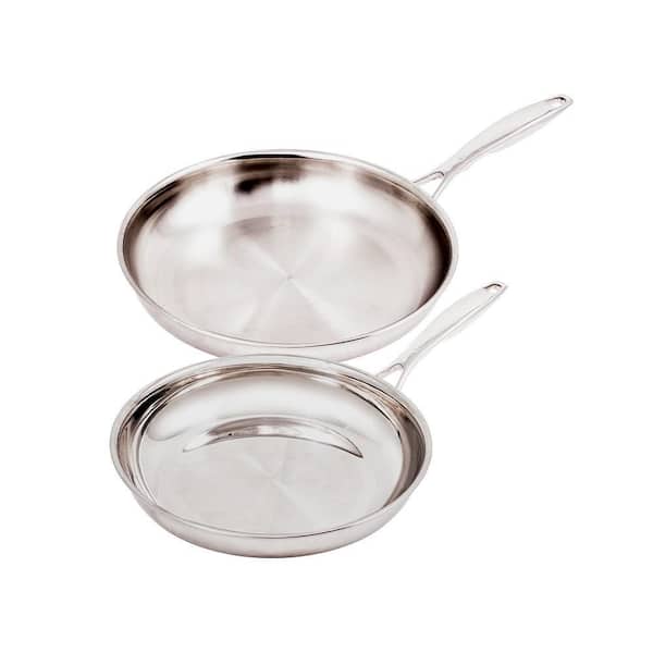 Premium Clad Stainless Steel 2 Piece Frying Pan Set (SDCLAD3520i, SDCLAD3528i) 9.5 in. and 11 in.