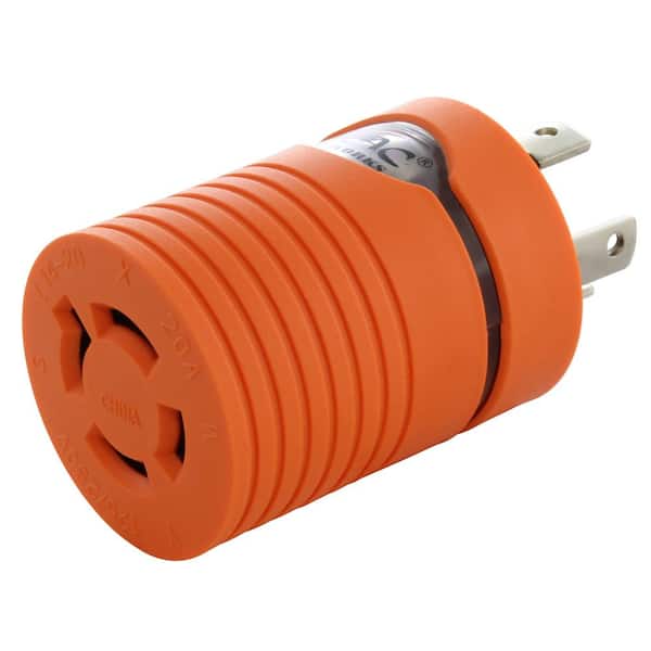 IN-LINE Mains Cable Adapter PLUGS PRO-ELEC 2 Pin ORANGE HIGH IMPACT Rubber 