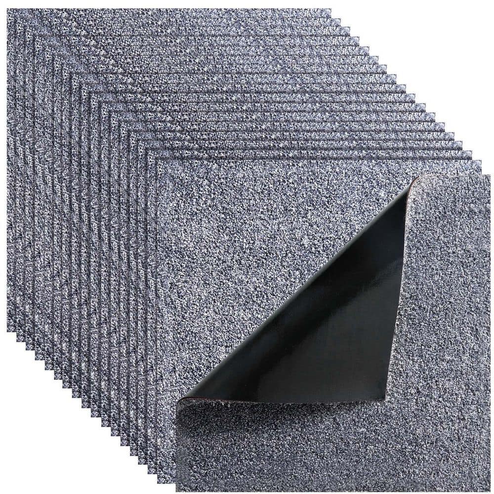 SKYSHALO Gray Residential 18 in. x 18 in. Peel and Stick Carpet