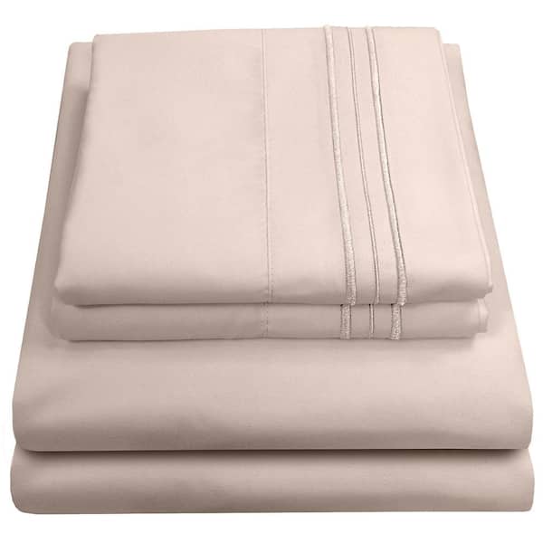 Sweet Home Collection 1800 Series Bed Sheets - Extra Soft Microfiber Deep  Pocket Sheet Set - White, Queen