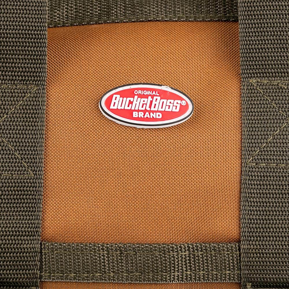 Brown and Green 16" Polyester Tool Bag with Pockets