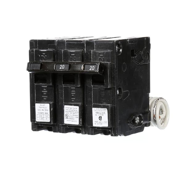 Siemens 20 Amp DoublePole Type QP Circuit Breaker with 120Volt Shunt