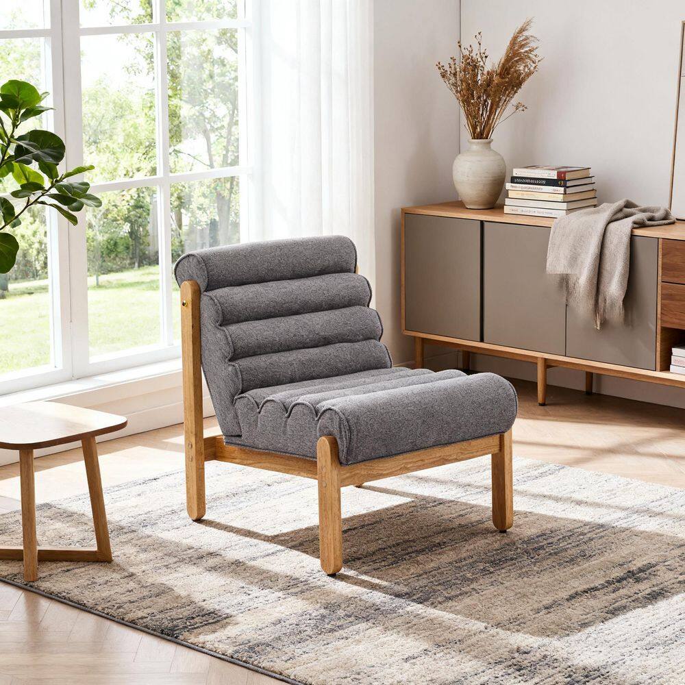 Fluffy Modern Dark Gray+Natural 25.75 in. Polyester Upholstered Accent Chair price history on PriceWatchPro