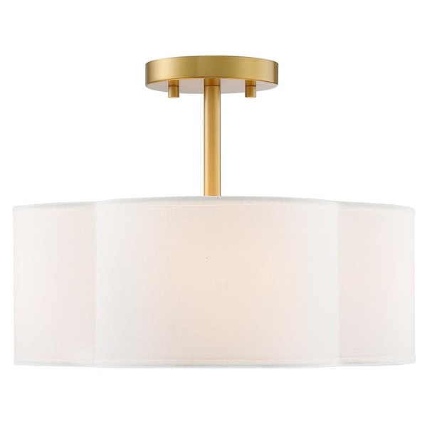 TRUE FINE Celina 14 in. 4-Light Gold Canopy Semi-Flush Mount with