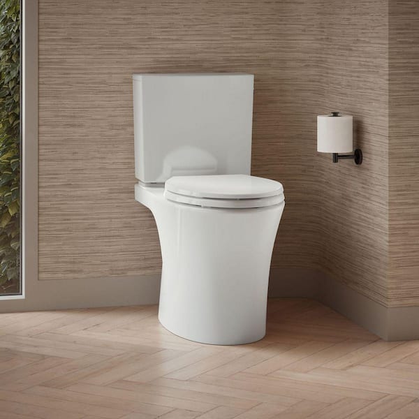 Veil 2-Piece 1.28 GPF Single Flush Elongated Toilet With Skirted Trapway in White