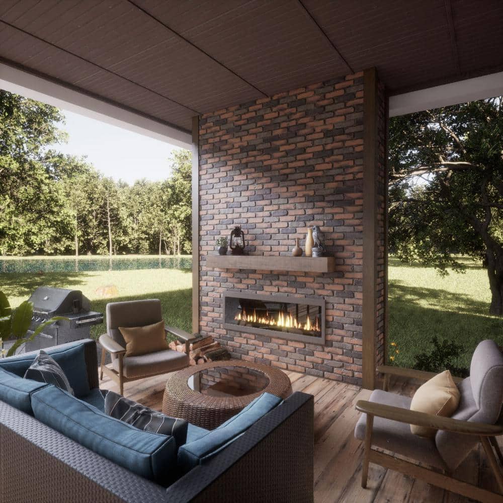 Alamo Aged Brick Faux Brick Panel, 46.875"W x 27"H