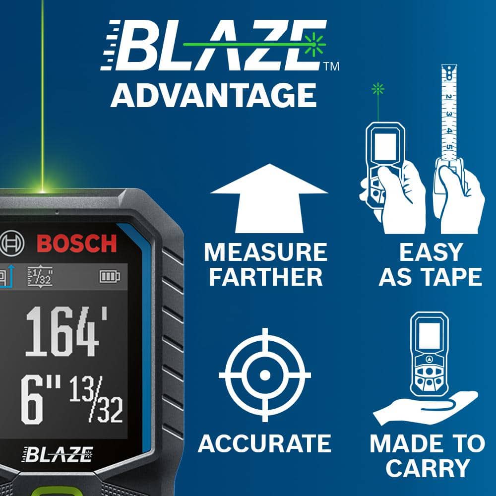 BLAZE 165 ft. Laser Distance Tape Measuring Tool with Color Screen and Measurement Rounding Functionality - 2