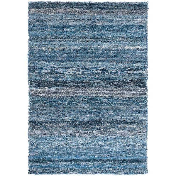 Denim Chindi Hand Hooked Cotton Blue 8 ft. x 10 ft. Indoor Area Rug