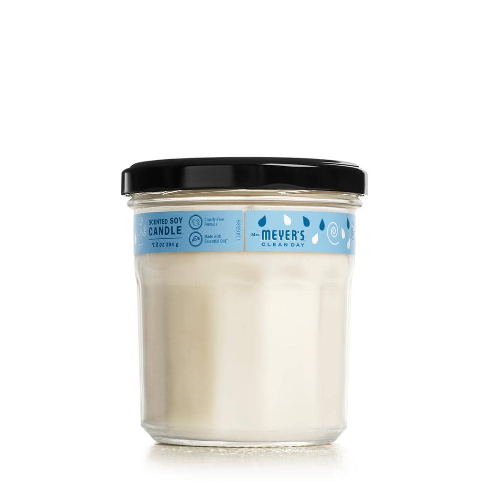 Large White Soy Scented Jar Candle with Rain Water Aroma