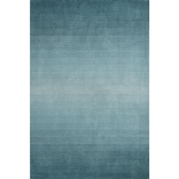 Padma Lakshmi X Rugs Ombre Hand Loomed Gradient Wool Blue 8 ft. x 10 ft. Indoor Area Rug