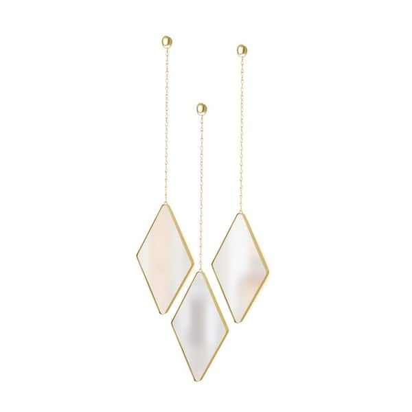Umbra Dima Irregular Modern Brass Mirror 27 75 In H X 6 88 W 358777 221 The Home Depot Umbra Dima Irregular Modern Brass, Dima Round Accent Mirror Set