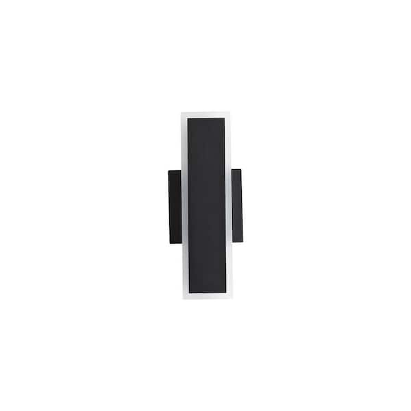 Obsidian 12 in. Sand Black Outdoor Hardwired Wall Sconce with LED Bulbs Included