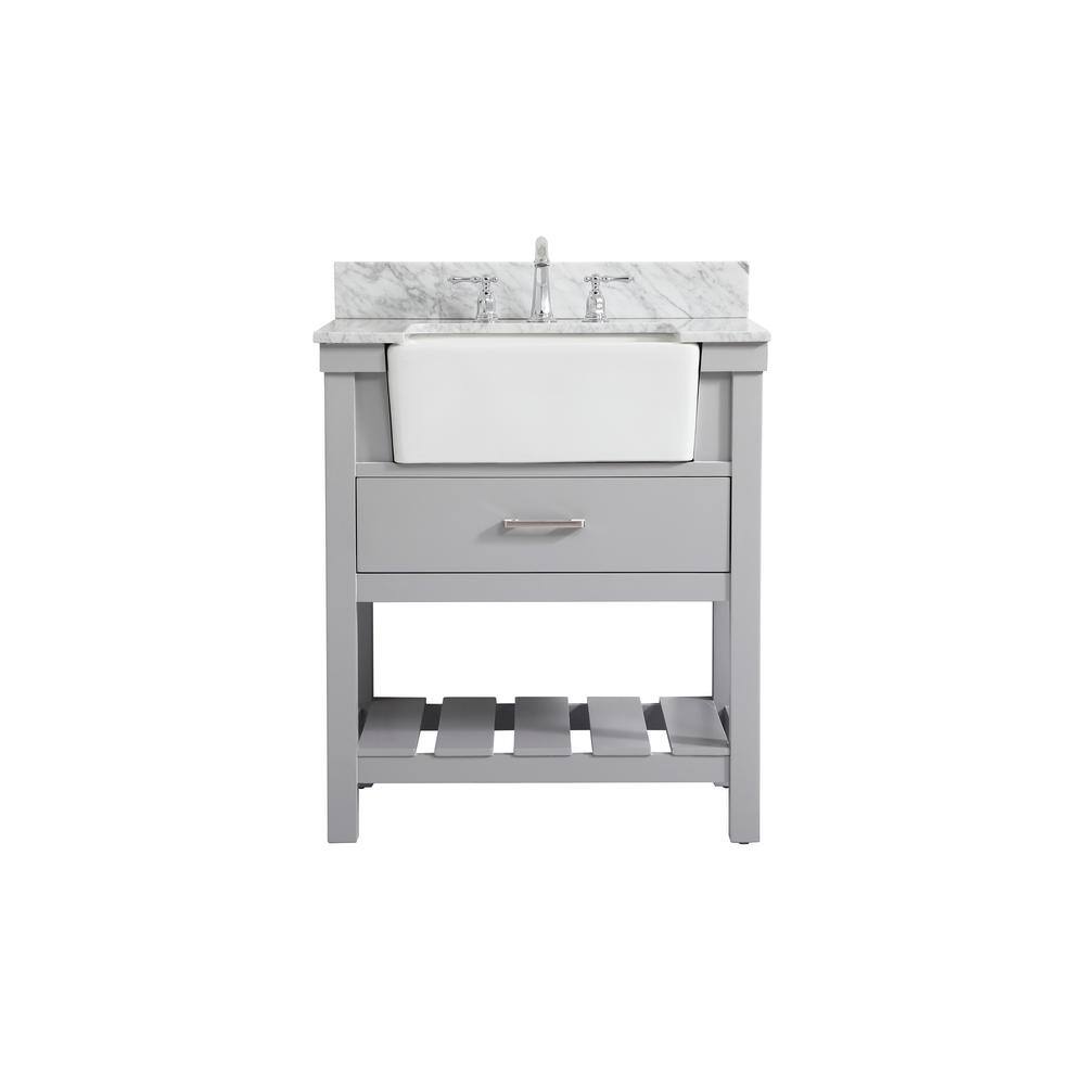 Timeless Home 30 in. W x 22 in. D x 34.13 in. H Bath Vanity in Grey with Ca
