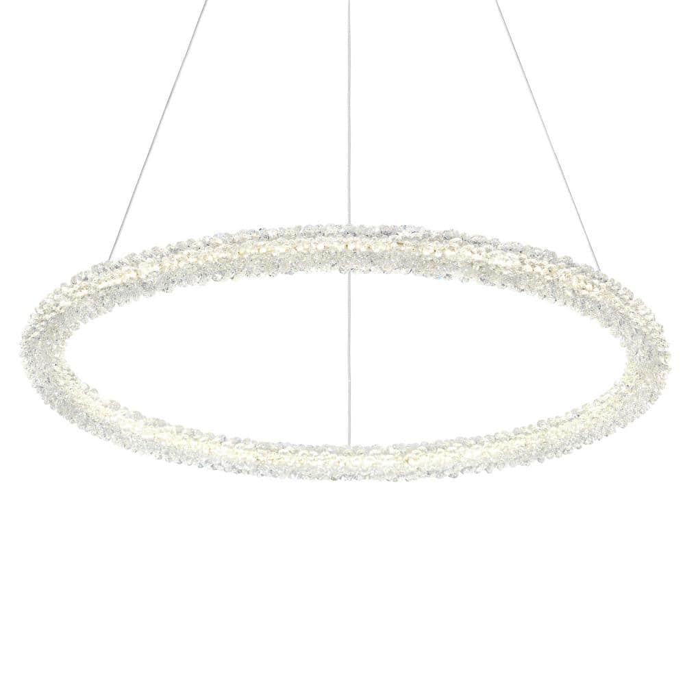Arielle 32'' Chrome and Crystal Halo LED Chandelier