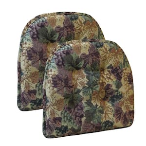 Gripper Non-Slip 15" x 16" Cabernet Tufted Chair Cushions, Set of 2