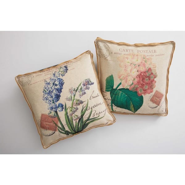 HomeRoots Jordan Beige Cotton 20 in. x 20 in. Throw Pillow (Set of 2)