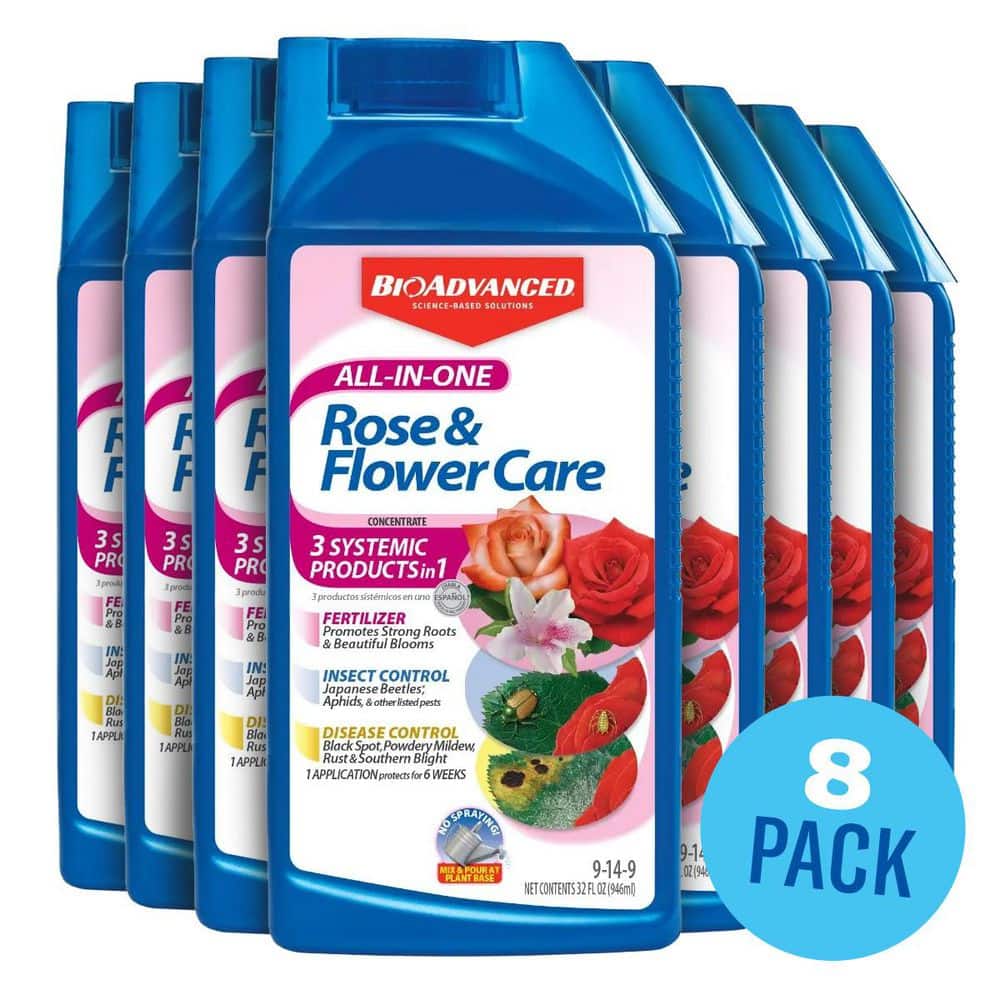 BIOADVANCED 32 oz. Concentrate All-in-1 Rose and Flower Care (8