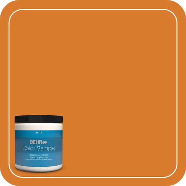 BEHR PREMIUM PLUS 8 oz. #270B-7 Bonfire Satin Enamel Interior/Exterior Paint & Primer Color Sample